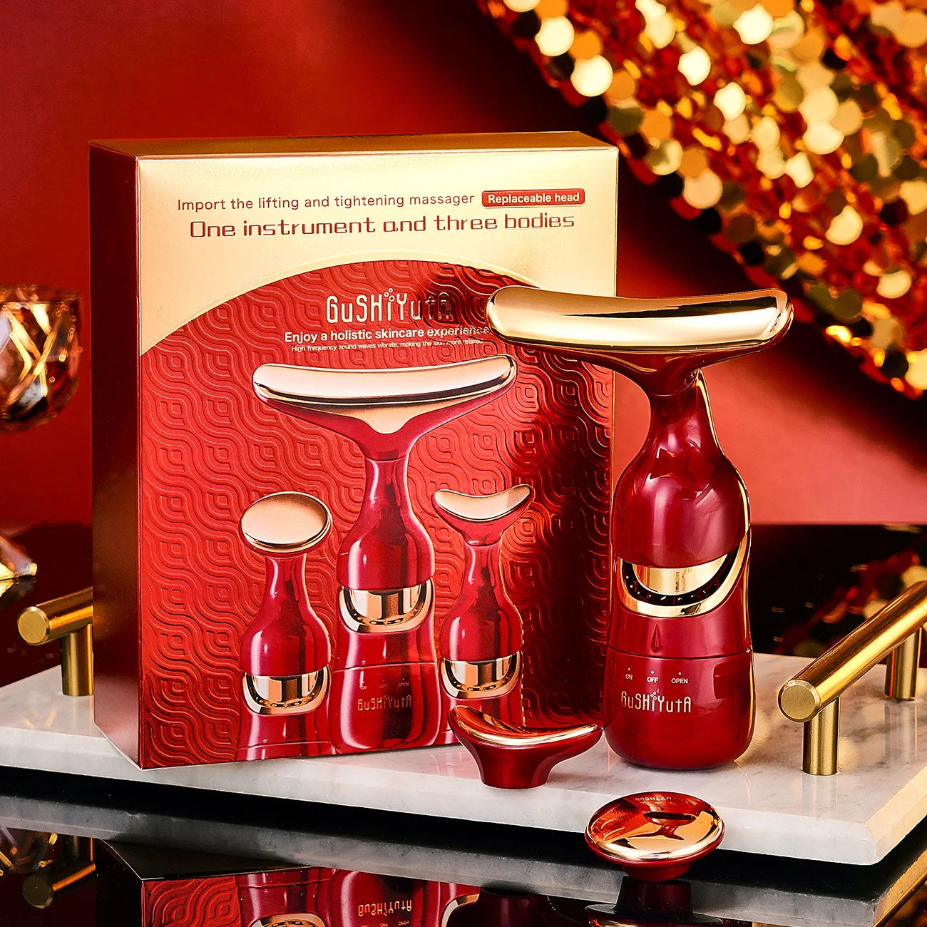 Mikroprądowy masażer do twarzy – unosi i ujędrnia skórę, redukuje zmarszczki, odmładza twarz, szyję i okolice oczu.