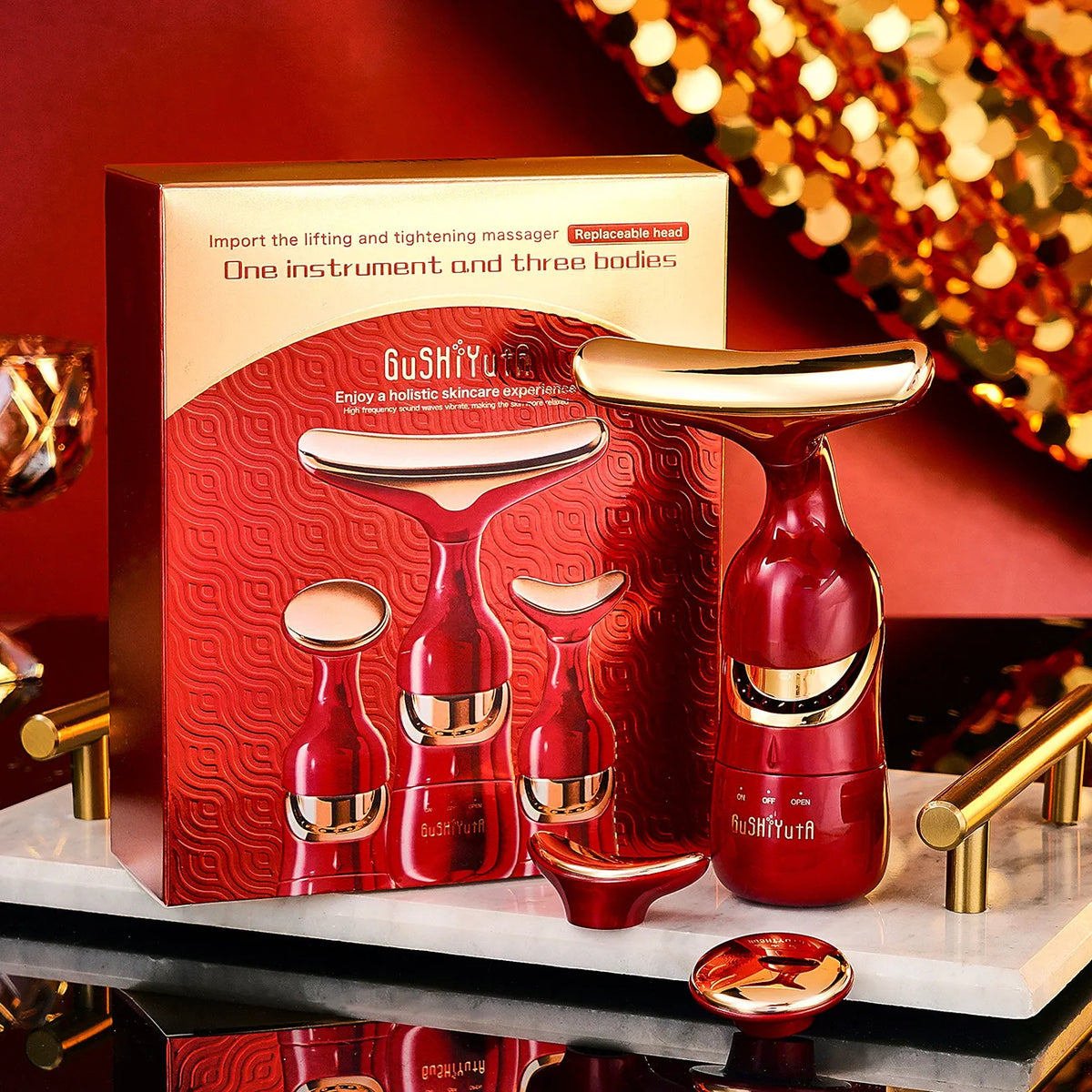 Mikroprądowy masażer do twarzy – unosi i ujędrnia skórę, redukuje zmarszczki, odmładza twarz, szyję i okolice oczu.